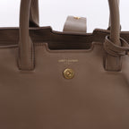 Bolso de mano Saint Laurent Paris Downtown Cabas de piel y ante en beige 635346