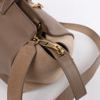 Bolso de mano Saint Laurent Paris Downtown Cabas de piel y ante en beige 635346