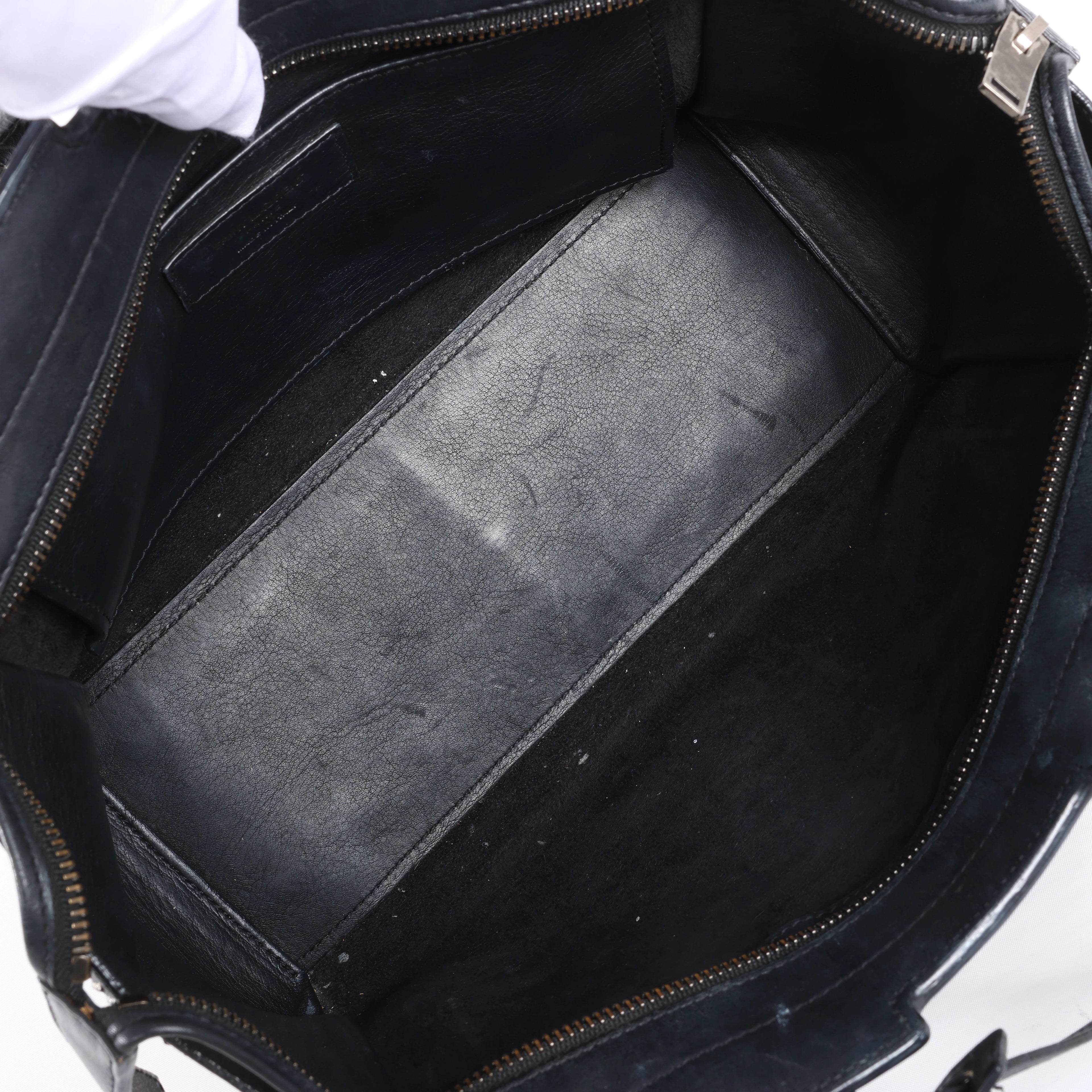 Bolso de hombro de piel Saint Laurent Paris Shopping en gris 600281
