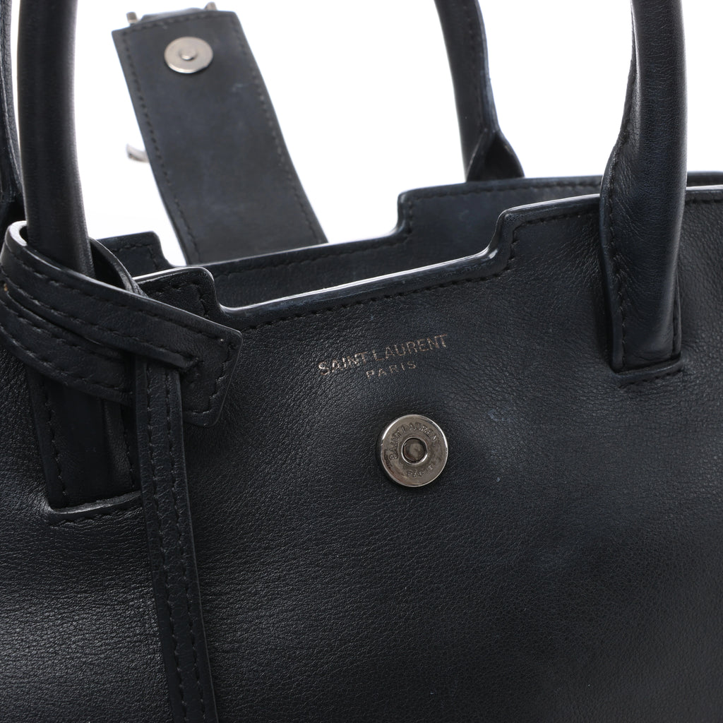 Bolso de hombro de piel Saint Laurent Paris Shopping en gris 600281