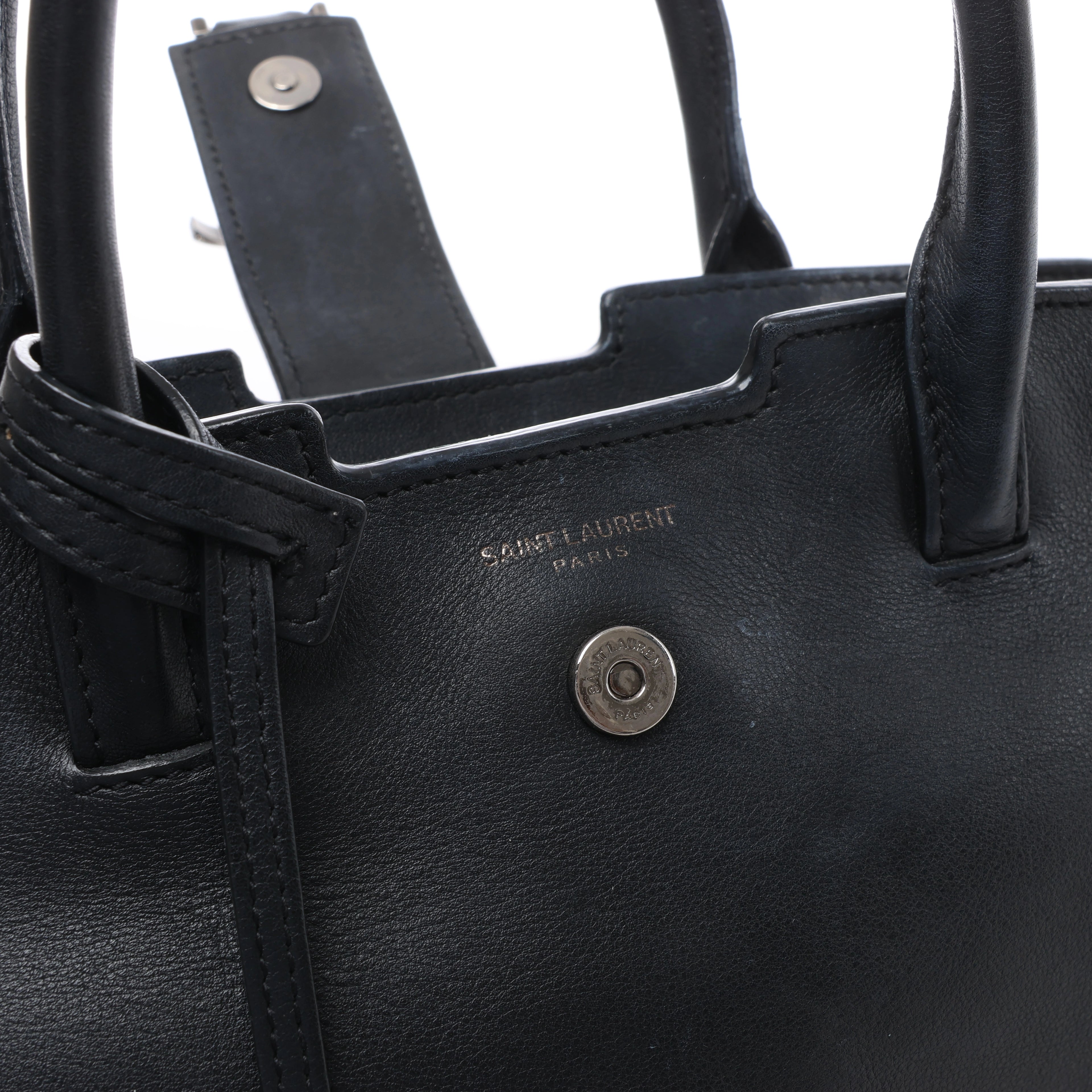 Bolso de hombro de piel Saint Laurent Paris Shopping en gris 600281
