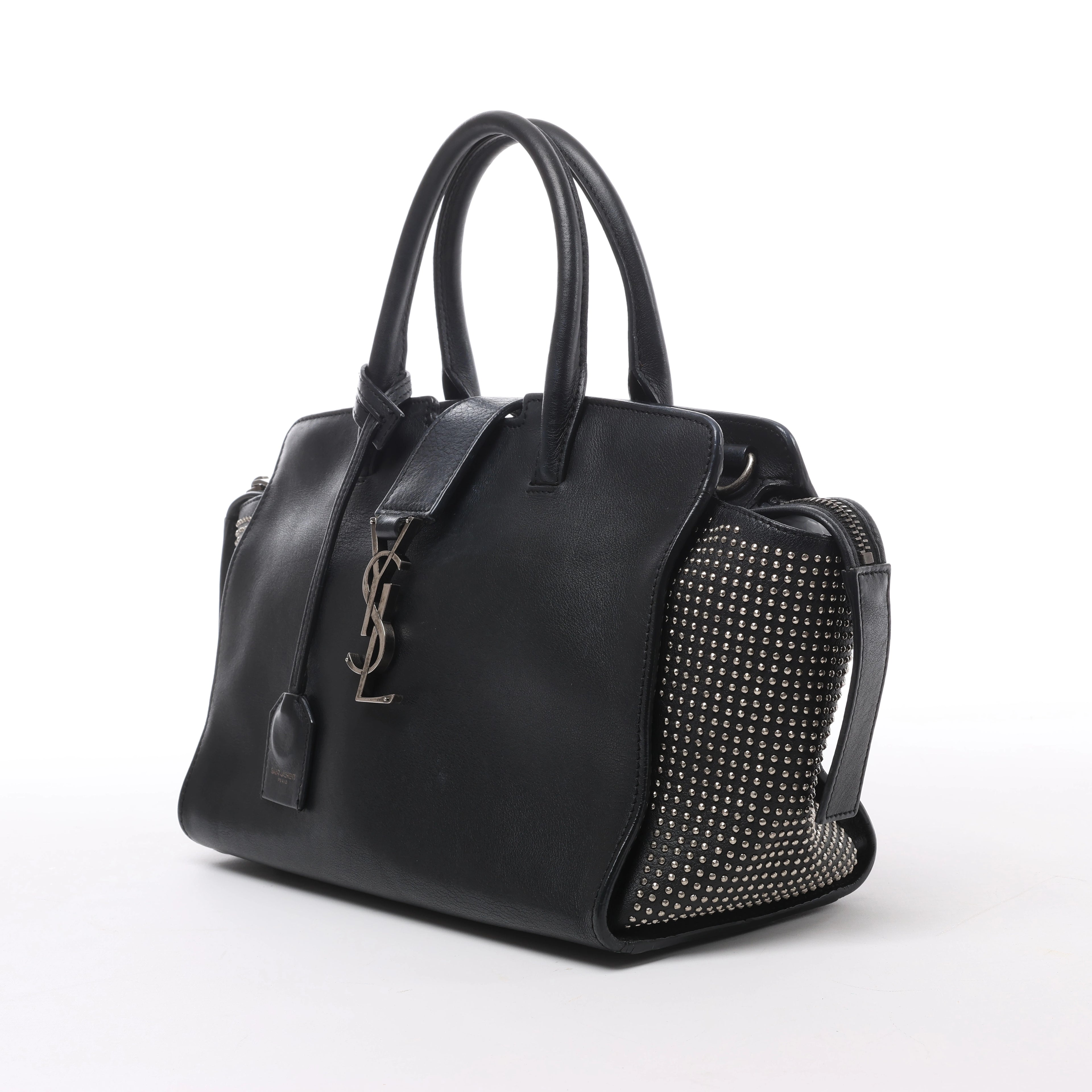 Bolso de hombro de piel Saint Laurent Paris Shopping en gris 600281