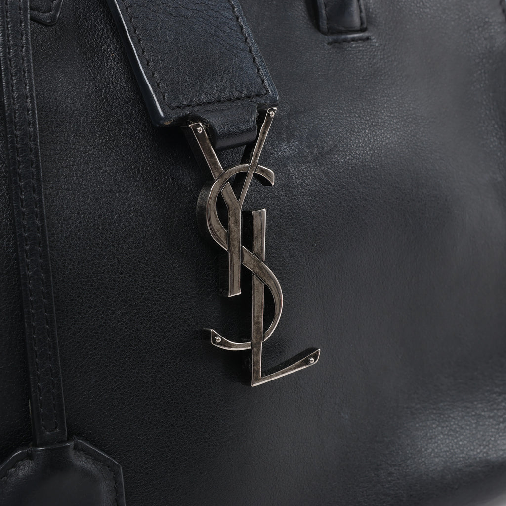 Bolso de hombro de piel Saint Laurent Paris Shopping en gris 600281