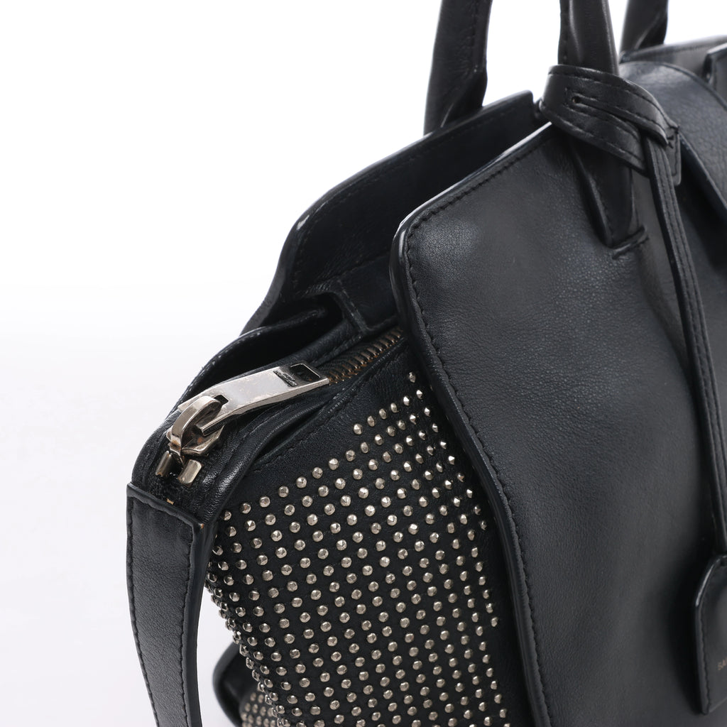 Bolso de hombro de piel Saint Laurent Paris Shopping en gris 600281