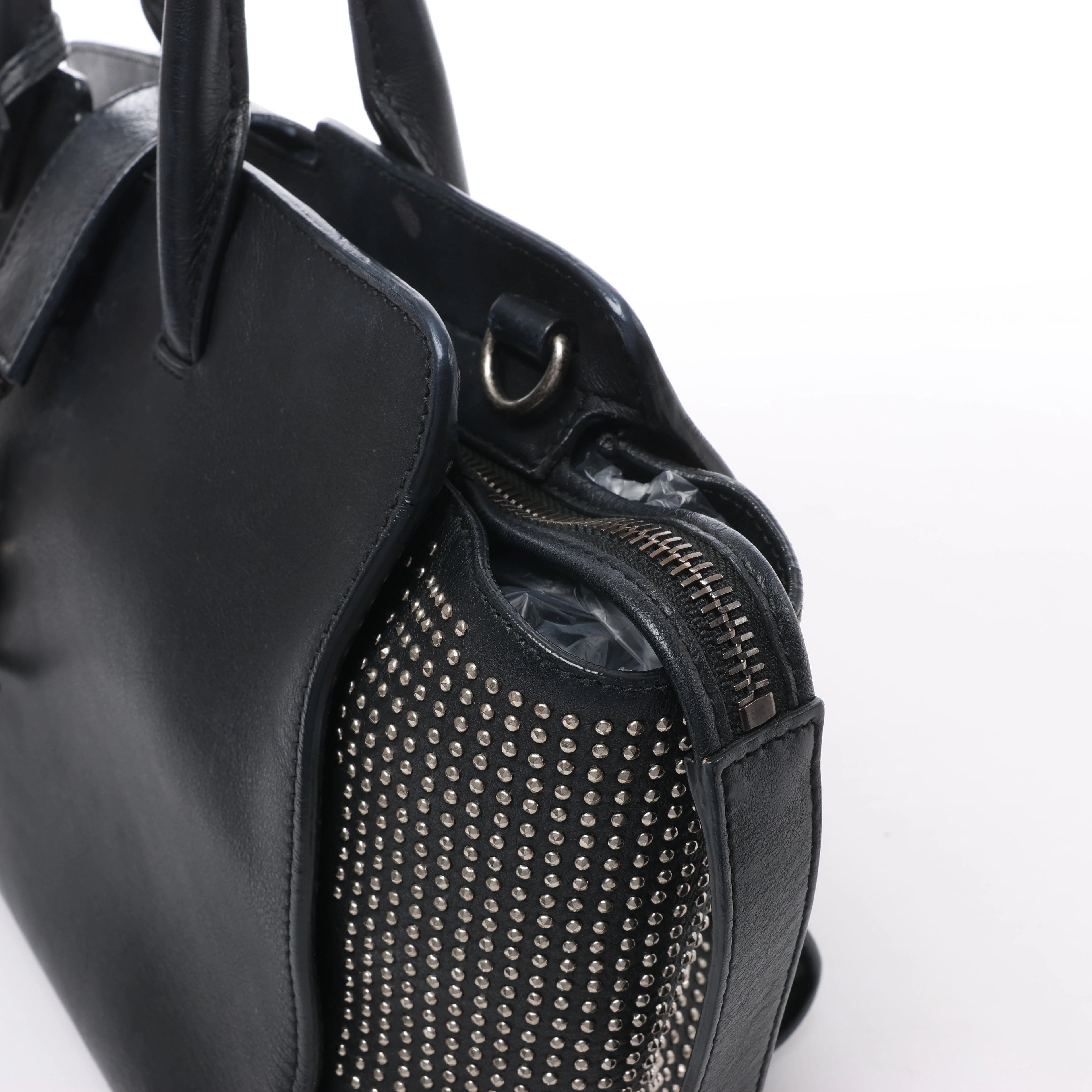 Bolso de hombro de piel Saint Laurent Paris Shopping en gris 600281