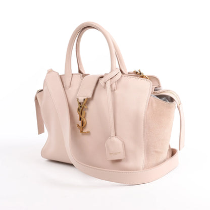 Saint Laurent Paris Downtown Cabas Leather & Suede 2Way Handbag in Pink 436834