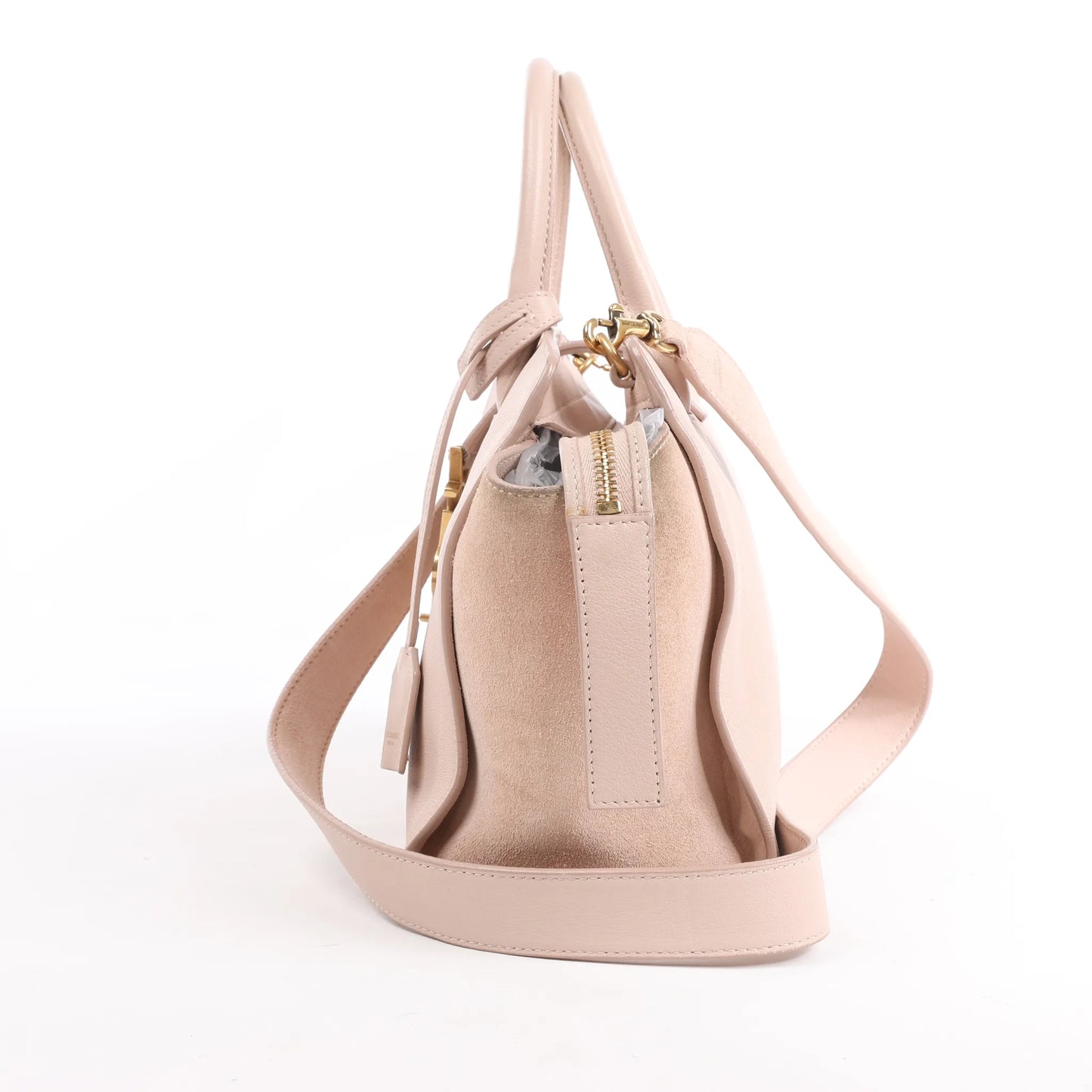 Saint Laurent Paris Downtown Cabas Leather & Suede 2Way Handbag in Pink 436834