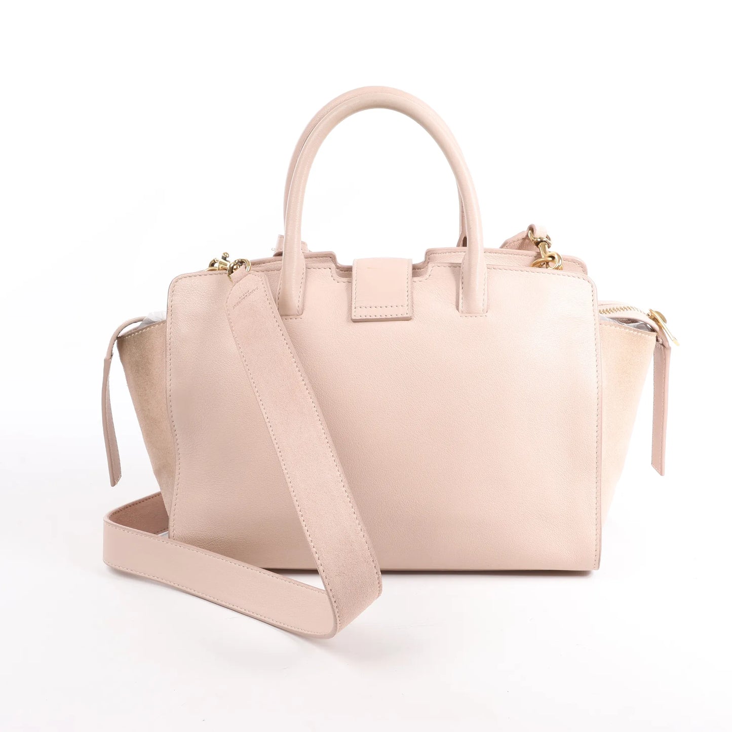 Saint Laurent Paris Downtown Cabas Leather & Suede 2Way Handbag in Pink 436834