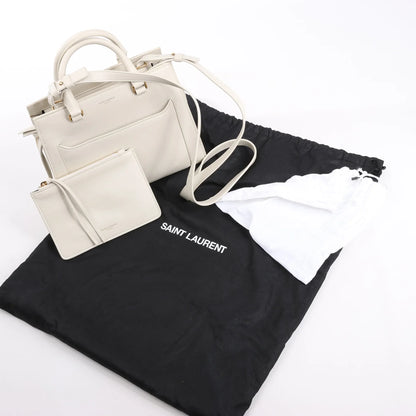 Saint Laurent Paris Eastside Leather Handbag in Ecru 554116