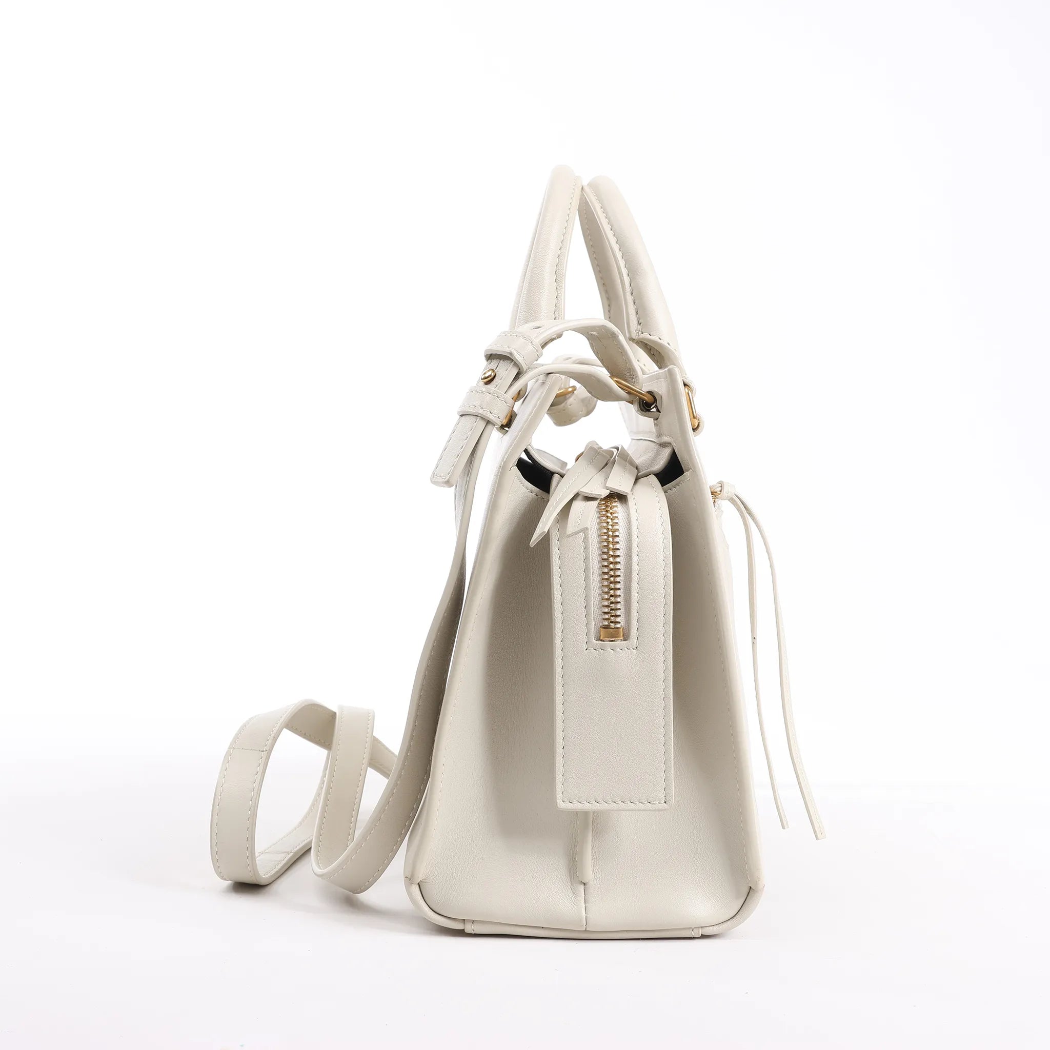 Saint Laurent Paris Eastside Leather Handbag in Ecru 554116