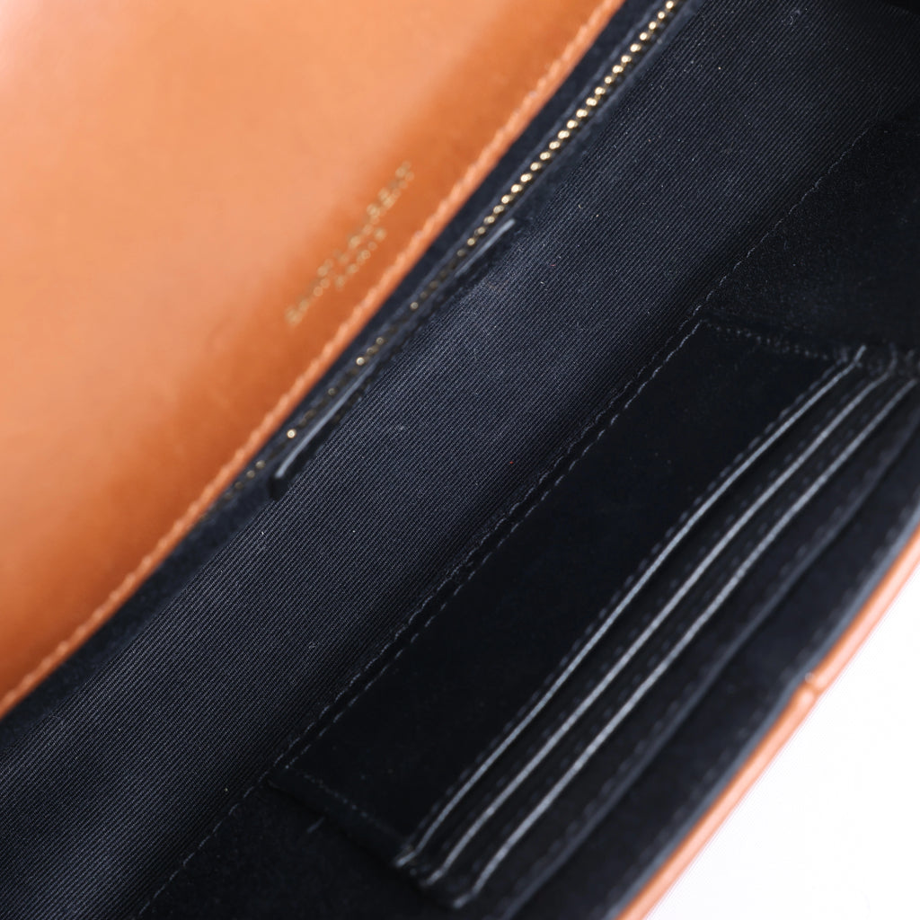 Saint Laurent Paris Jamie Leather Chain Crossbody Bag in Brown 515821