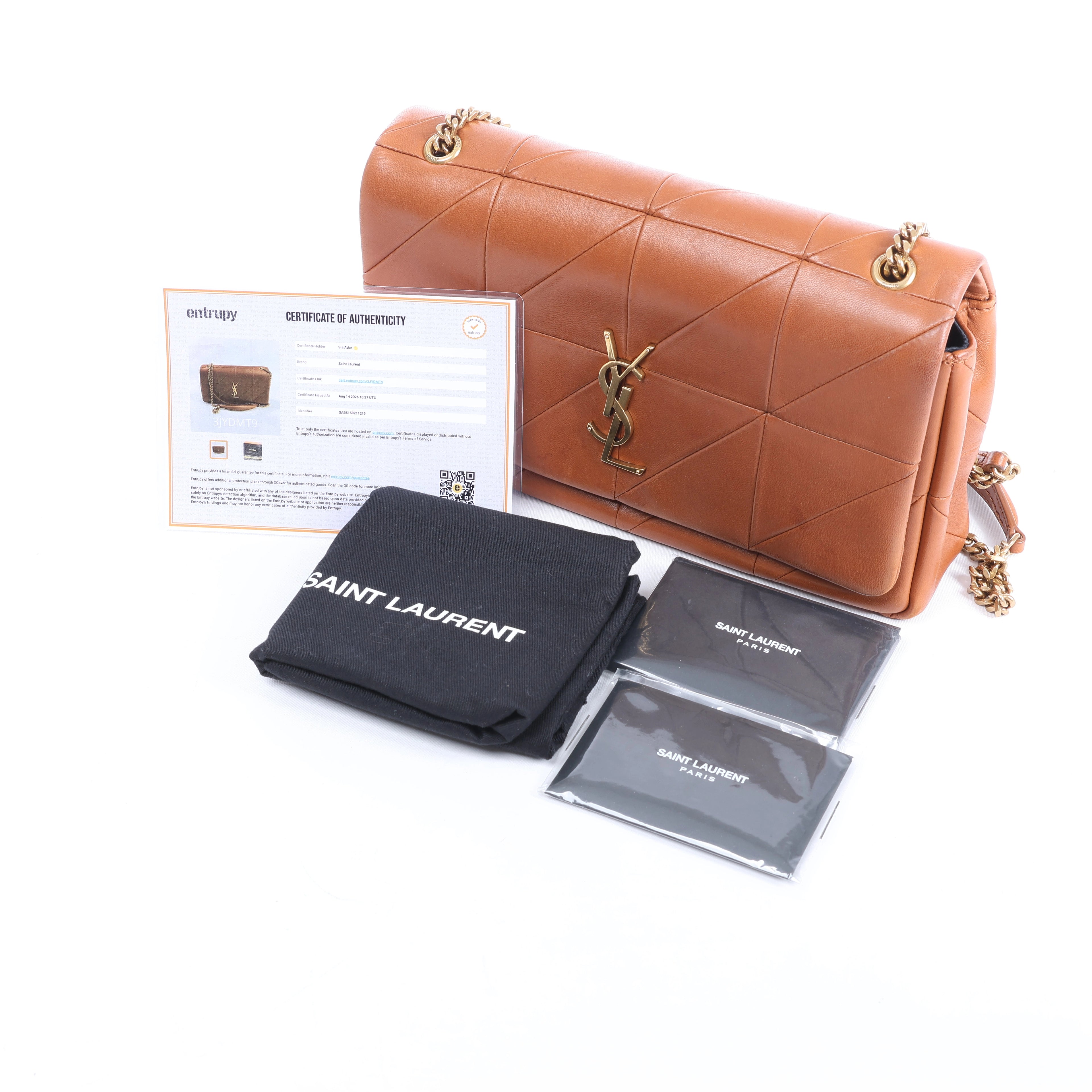 Saint Laurent Paris Jamie Leather Chain Crossbody Bag in Brown 515821