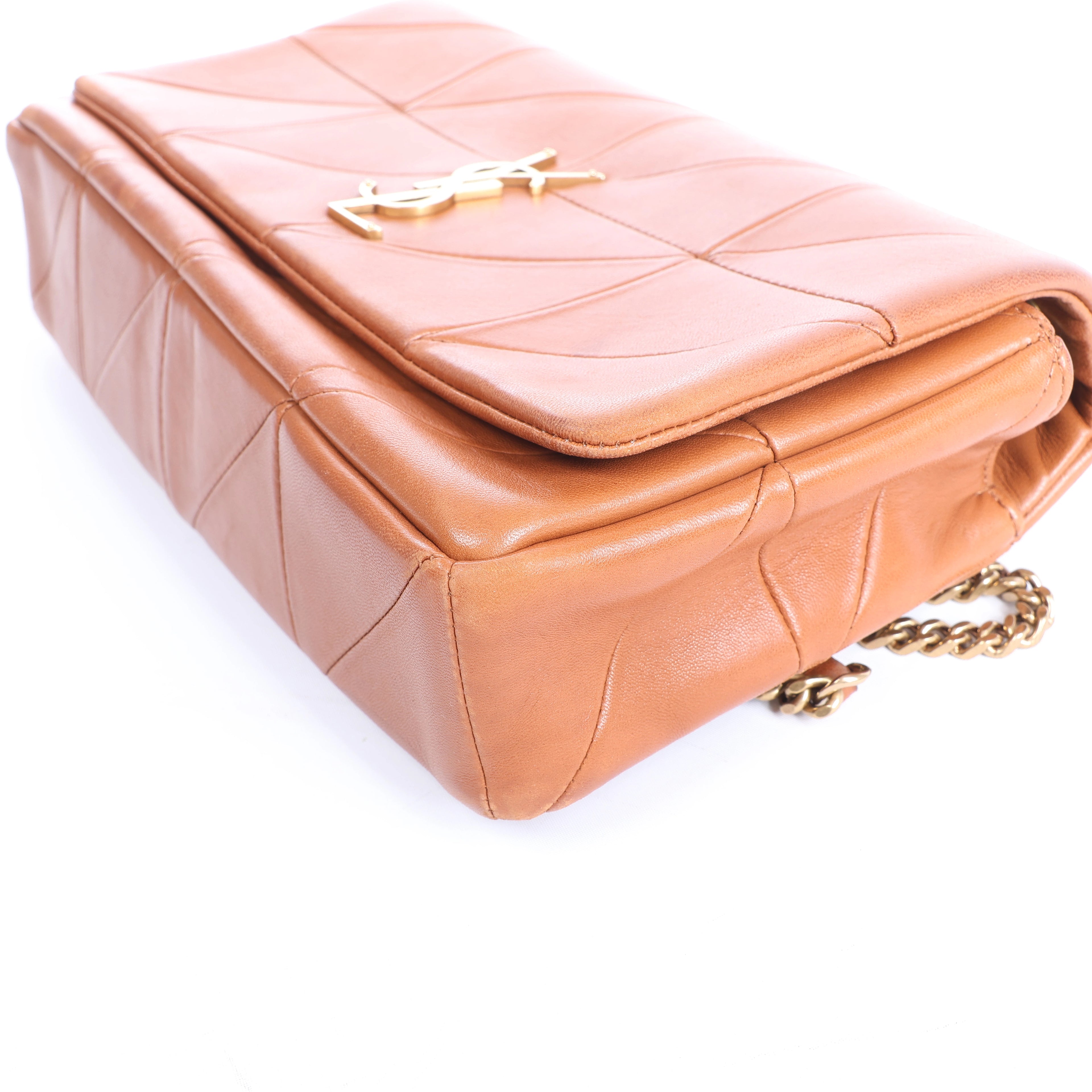 Saint Laurent Paris Jamie Leather Chain Crossbody Bag in Brown 515821
