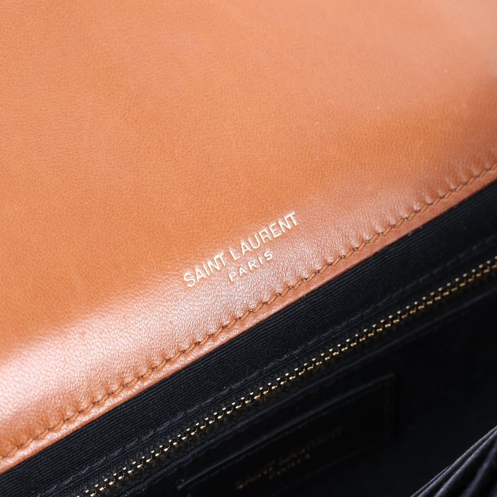 Saint Laurent Paris Jamie Leather Chain Crossbody Bag in Brown 515821