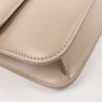 Saint Laurent Paris Carre Leather Shoulder bag in Beige 633214