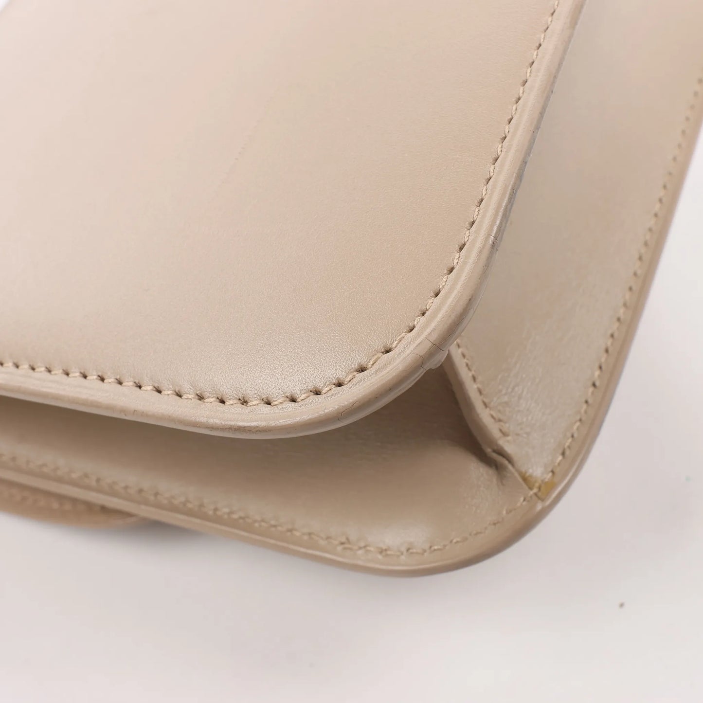 Sac bandoulière en cuir Carré Saint Laurent Paris beige 633214