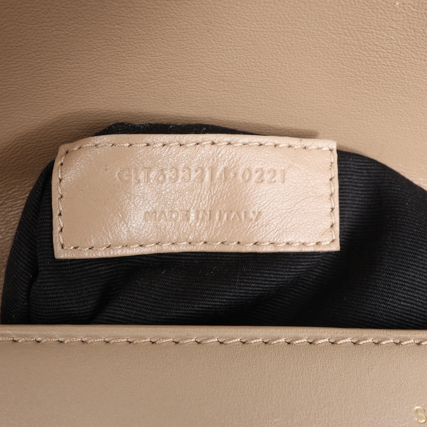 Sac bandoulière en cuir Carré Saint Laurent Paris beige 633214