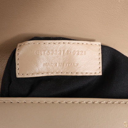 Saint Laurent Paris Carre Leather Shoulder bag in Beige 633214