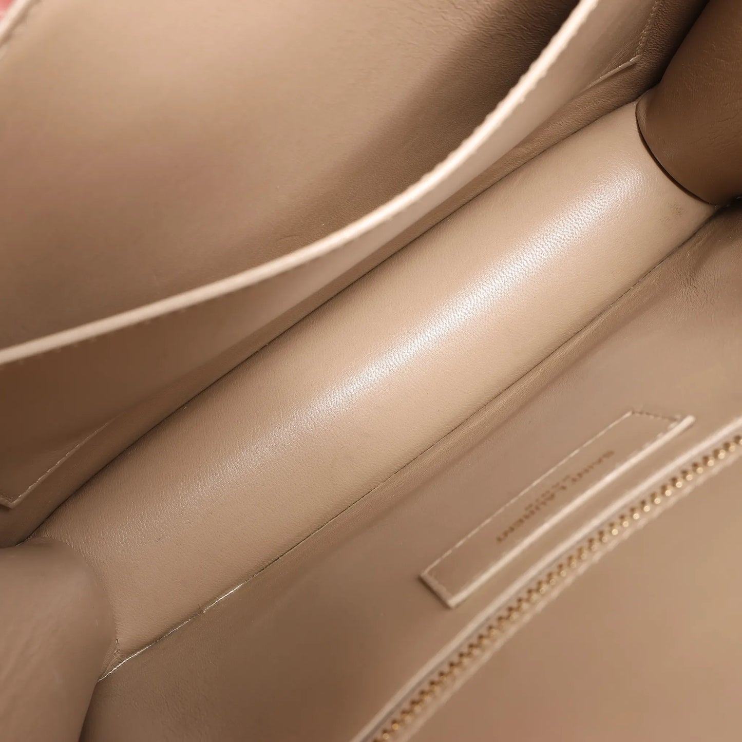 Saint Laurent Paris Carre Leather Shoulder bag in Beige 633214