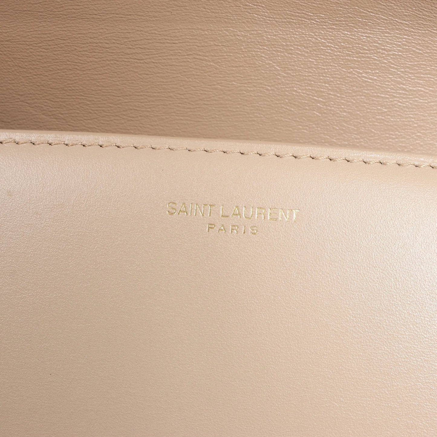 Sac bandoulière en cuir Carré Saint Laurent Paris beige 633214