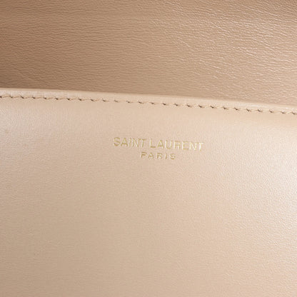 Sac bandoulière en cuir Carré Saint Laurent Paris beige 633214