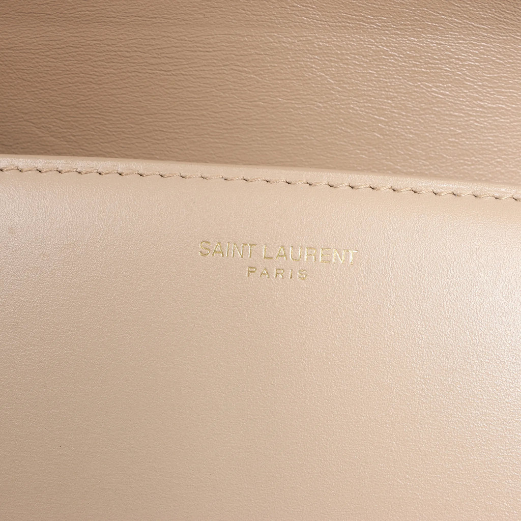 Saint Laurent Paris Carre Leather Shoulder bag in Beige 633214