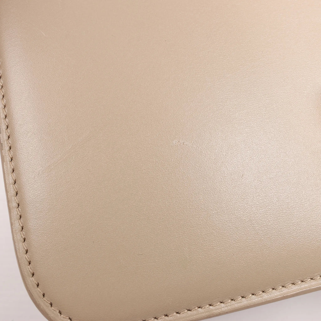 Saint Laurent Paris Carre Leather Shoulder bag in Beige 633214