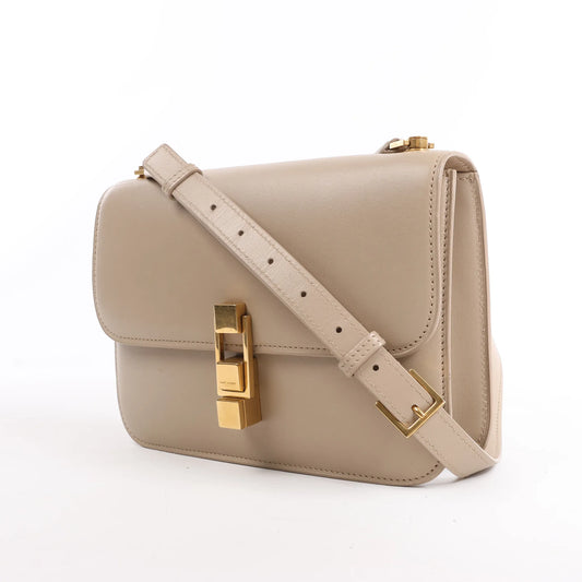 Saint Laurent Paris Carre Leather Shoulder bag in Beige 633214