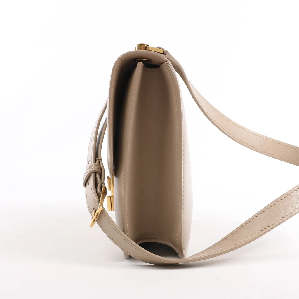 Saint Laurent Paris Carre Leather Shoulder bag in Beige 633214