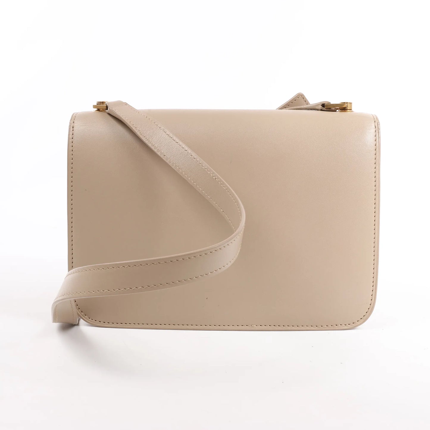 Sac bandoulière en cuir Carré Saint Laurent Paris beige 633214
