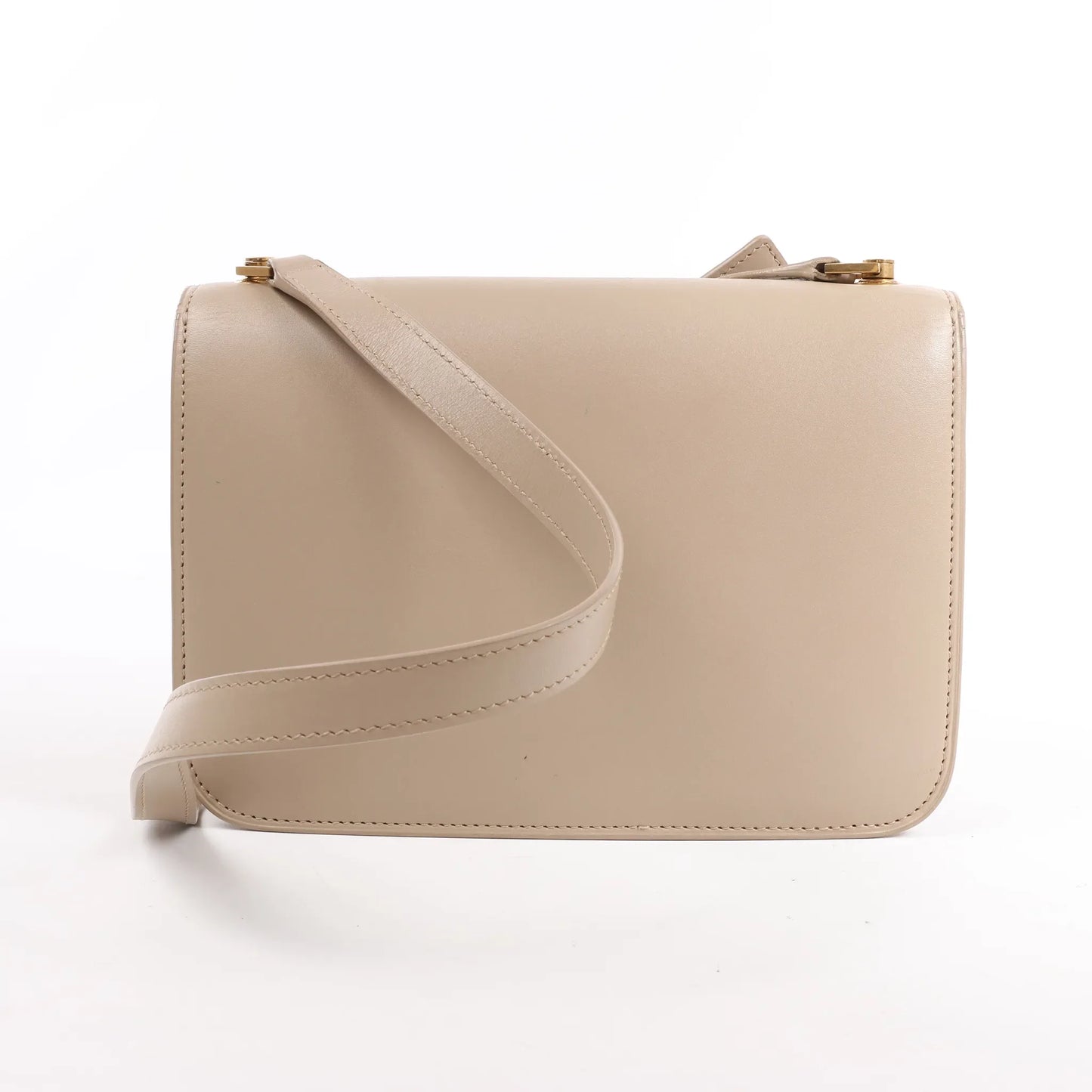 Saint Laurent Paris Carre Leather Shoulder bag in Beige 633214