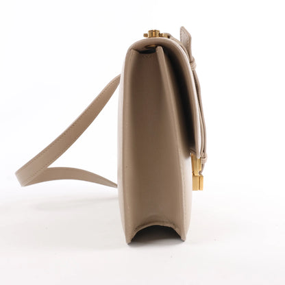 Sac bandoulière en cuir Carré Saint Laurent Paris beige 633214