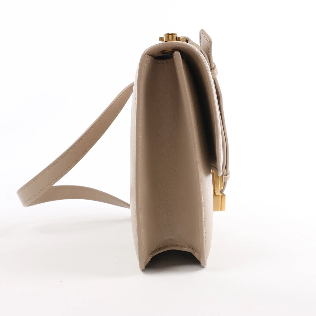 Saint Laurent Paris Carre Leather Shoulder bag in Beige 633214