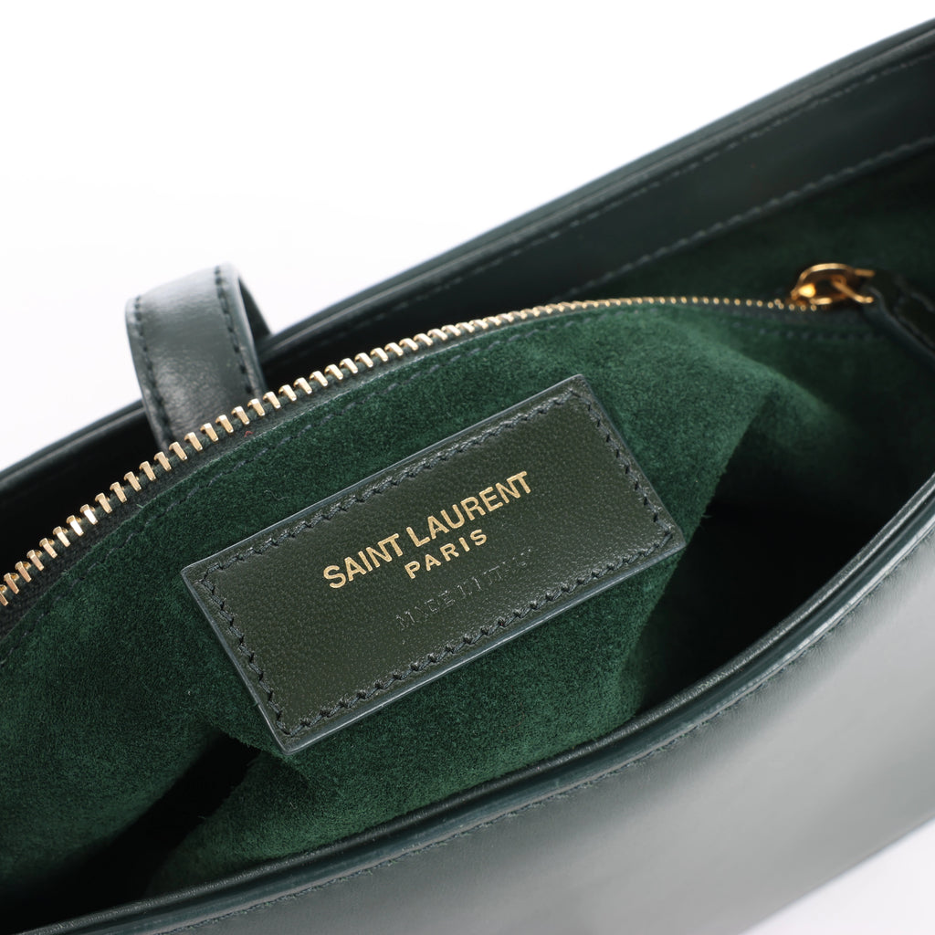 Saint Laurent Paris Le 5 a 7 Leather Shoulder Bag in Green 657228