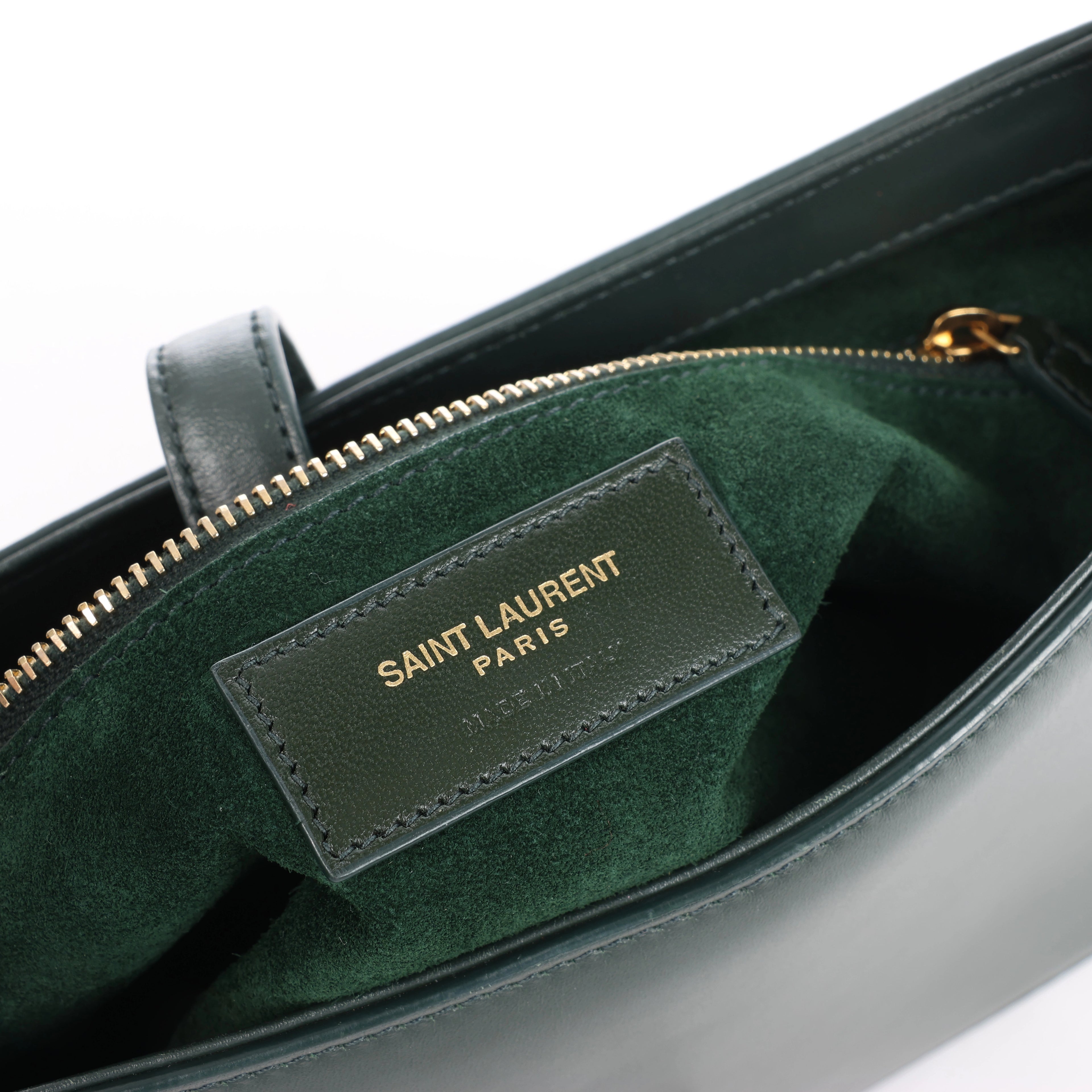 Saint Laurent Paris Le 5 a 7 Leather Shoulder Bag in Green 657228