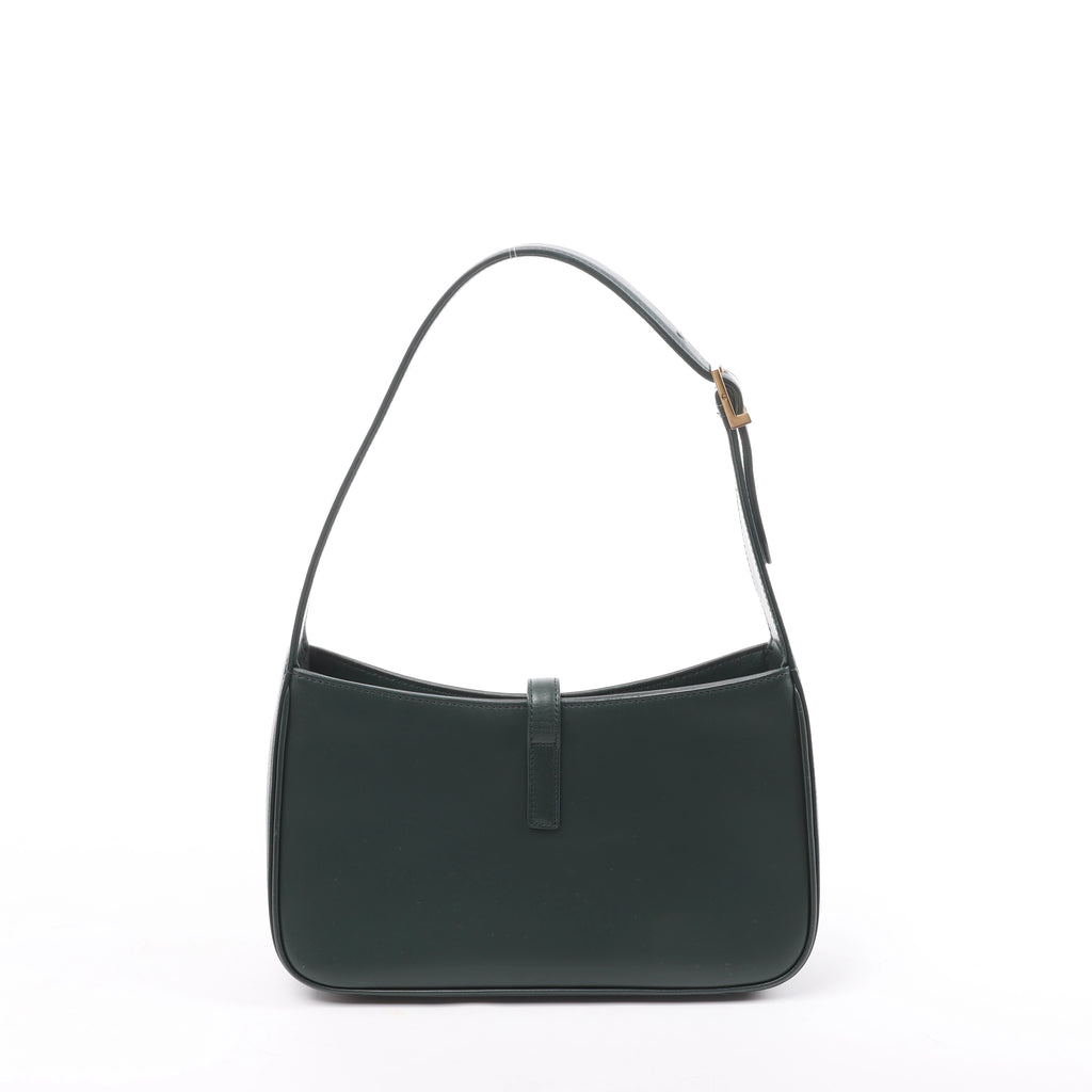Saint Laurent Paris Le 5 a 7 Leather Shoulder Bag in Green 657228