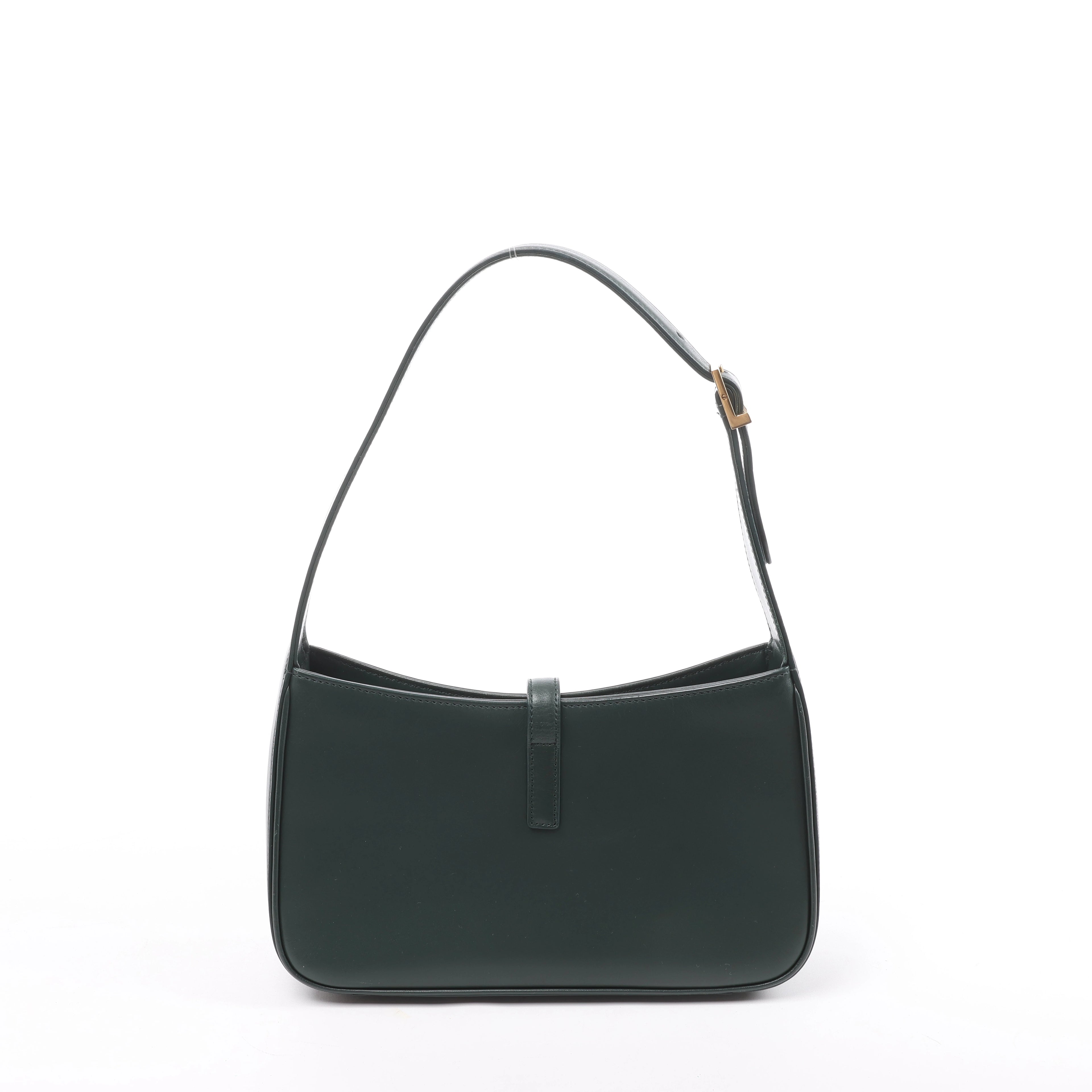Saint Laurent Paris Le 5 a 7 Leather Shoulder Bag in Green 657228