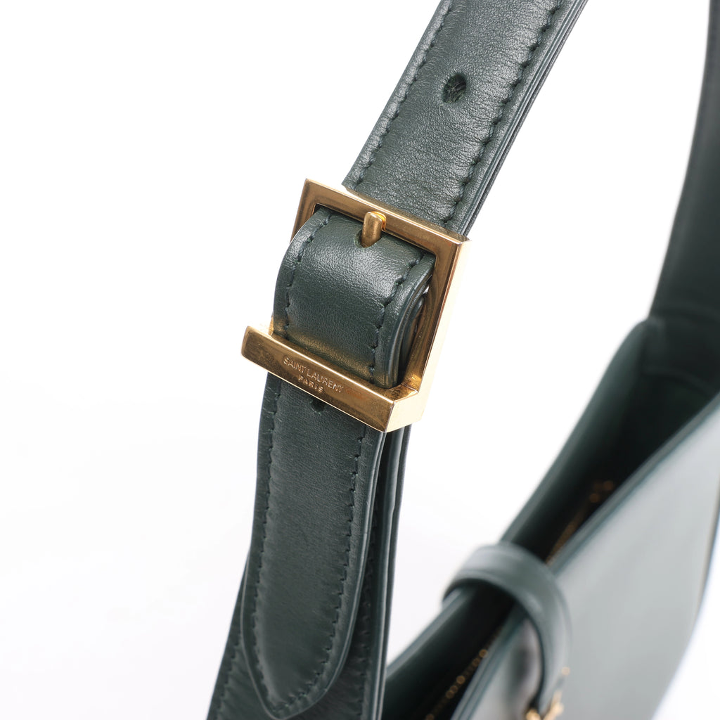 Saint Laurent Paris Le 5 a 7 Leather Shoulder Bag in Green 657228