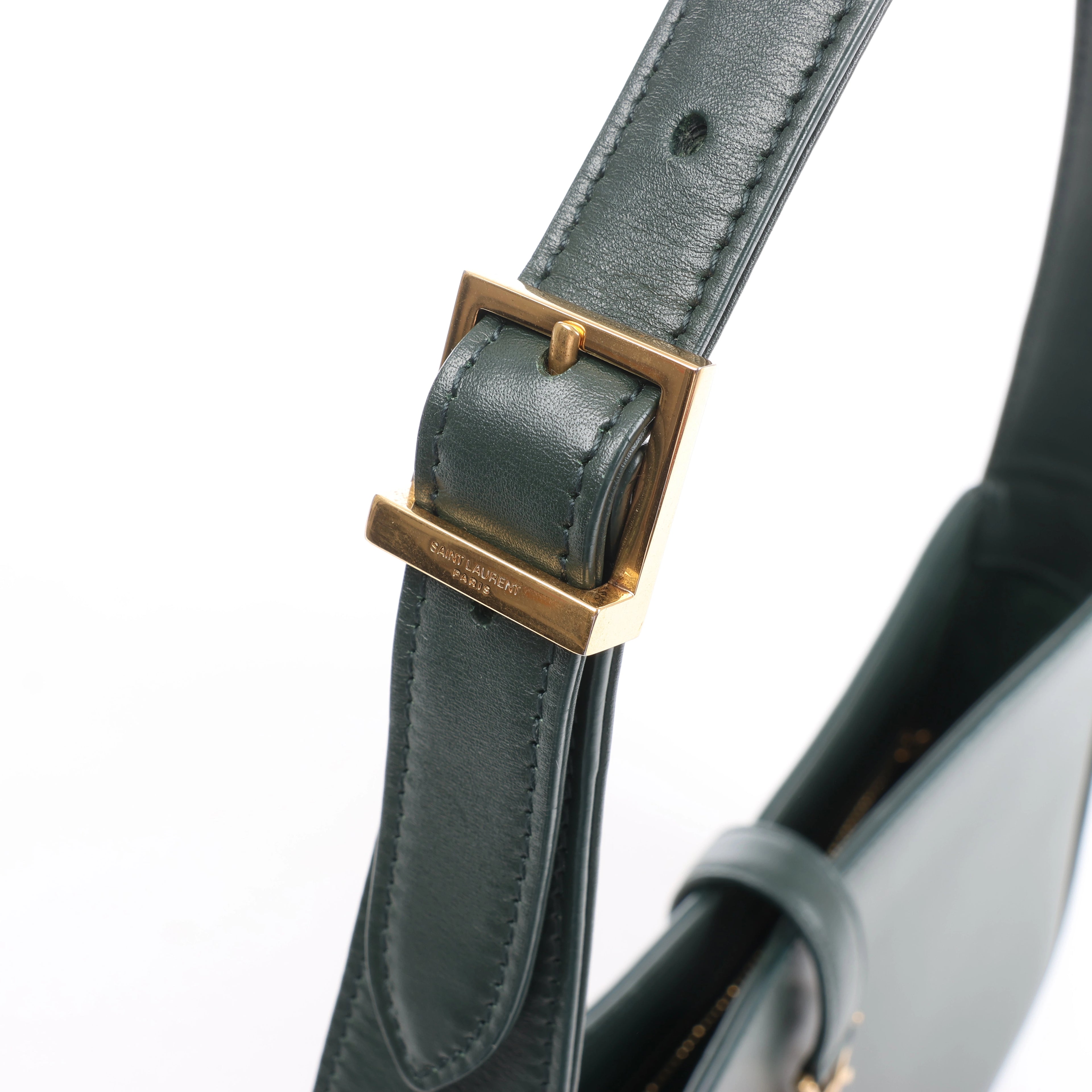 Saint Laurent Paris Le 5 a 7 Leather Shoulder Bag in Green 657228