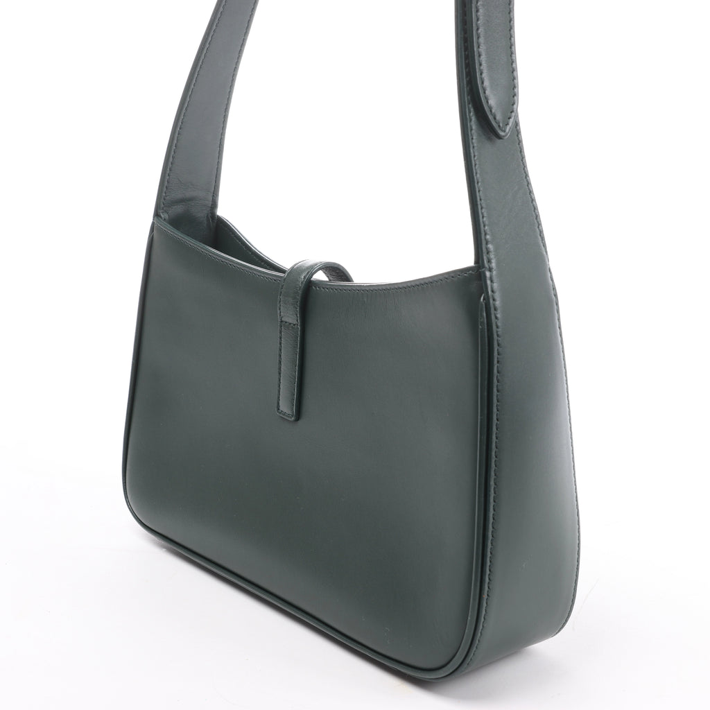 Saint Laurent Paris Le 5 a 7 Leather Shoulder Bag in Green 657228