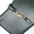 Saint Laurent Paris Le 5 a 7 Leather Shoulder Bag in Green 657228