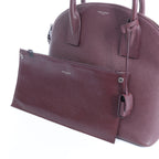 Saint Laurent Paris Sac de Jour Boston Leather 2Way Handbag in Burgundy 439263