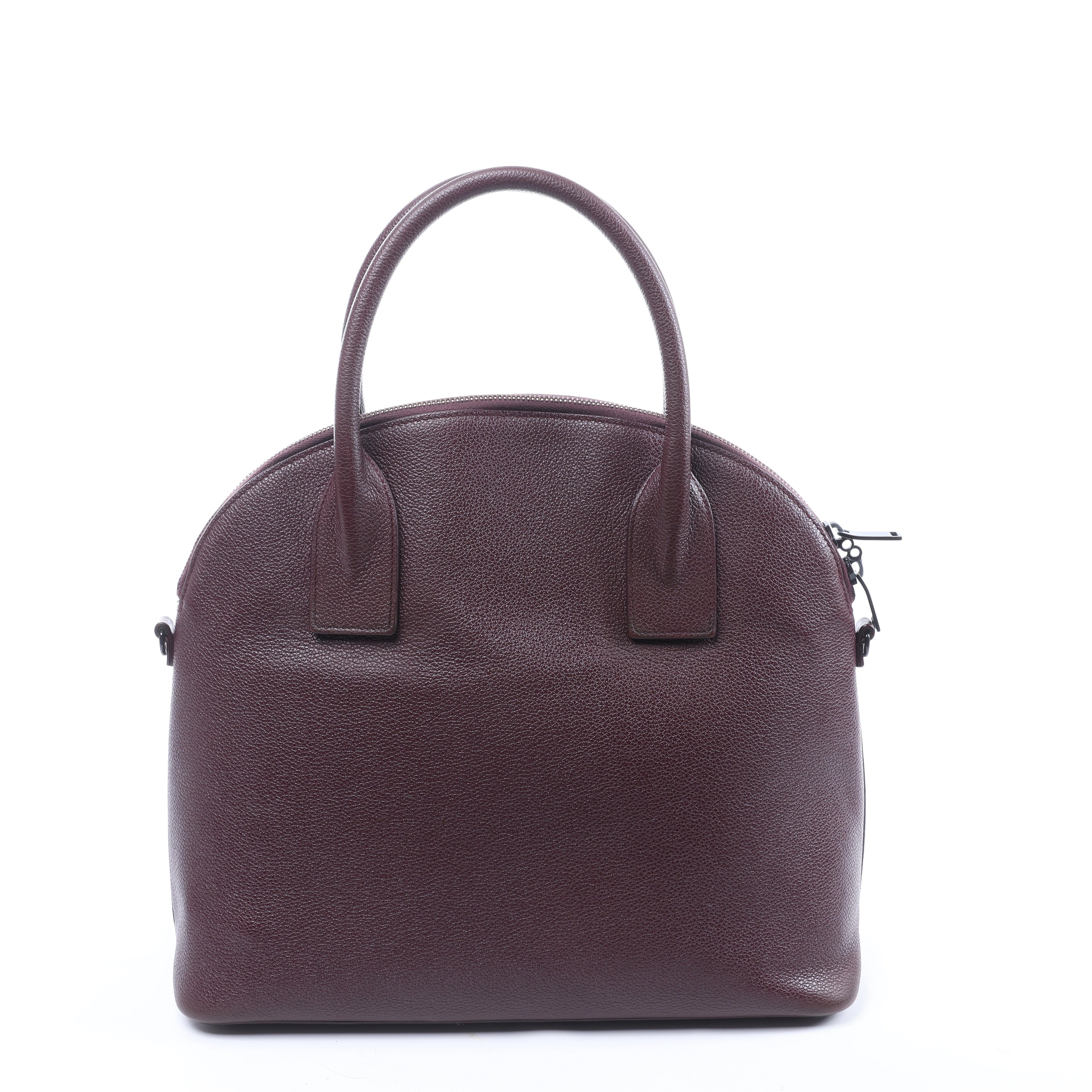 Saint Laurent Paris Sac de Jour Boston Leather 2Way Handbag in Burgundy 439263