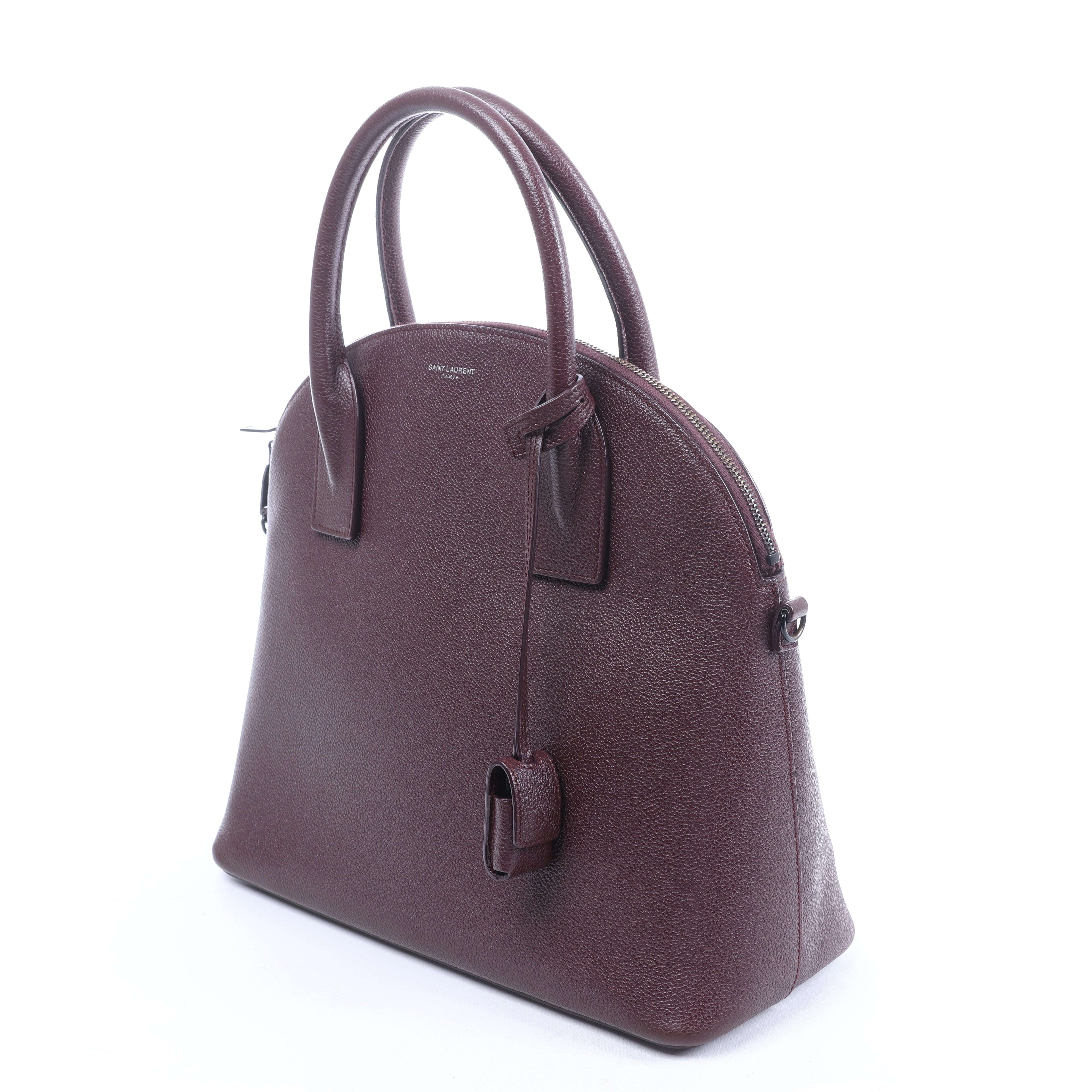 Saint Laurent Paris Sac de Jour Boston Leather 2Way Handbag in Burgundy 439263
