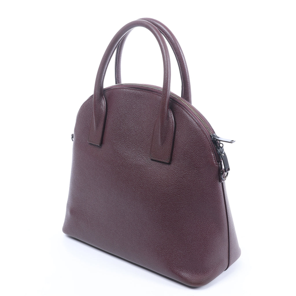 Saint Laurent Paris Sac de Jour Boston Leather 2Way Handbag in Burgundy 439263