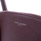 Saint Laurent Paris Sac de Jour Boston Leather 2Way Handbag in Burgundy 439263