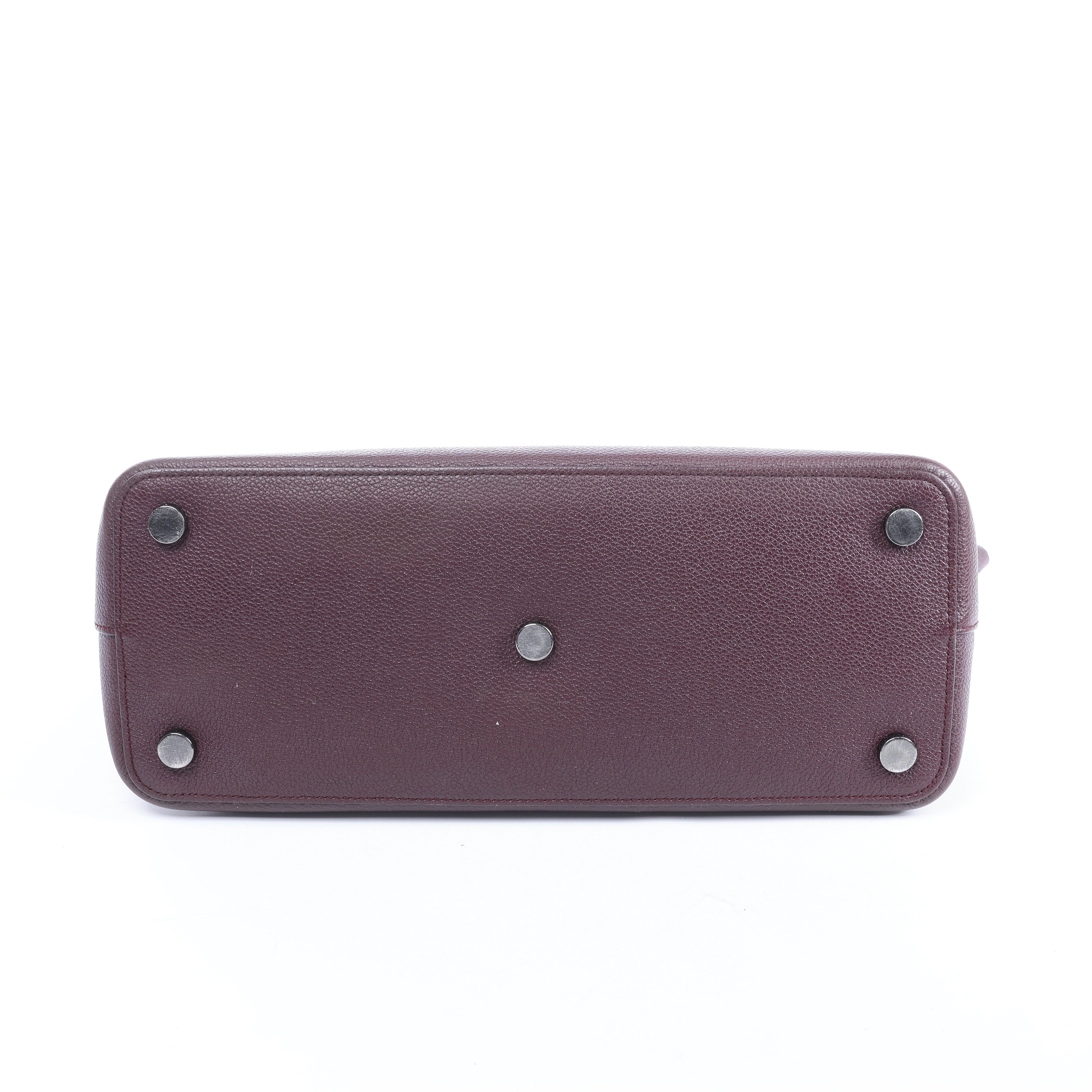 Saint Laurent Paris Sac de Jour Boston Leather 2Way Handbag in Burgundy 439263