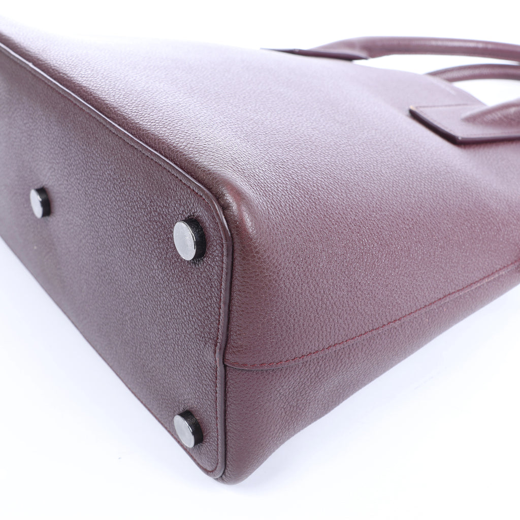 Saint Laurent Paris Sac de Jour Boston Leather 2Way Handbag in Burgundy 439263