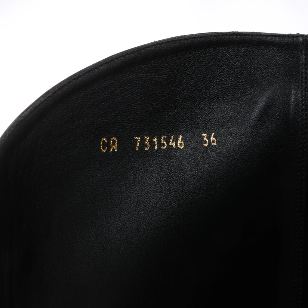 Saint Laurent Paris Tom Knee Leather High Boot in Black 731546, Size EU 36
