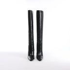 Saint Laurent Paris Tom Knee Leather High Boot in Black 731546, Size EU 36